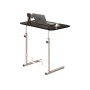 Столик для ноутбука G-50 регульований, приліжковий, приставний, 2-в-1 кавовий і журнальний, чорний