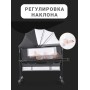 Дитяче приставне ліжечко D508, сіре, переставна конструкція, регулювання висоти, безпечне та зручне ліжко для немовлят і спільного сну з батьками
