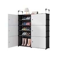 Шафа для взуття BXG-006, 5-ярусна закрита система зберігання, металевий каркас, практичний органайзер для передпокою, коридору і гардеробної кімнати