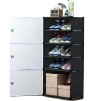 Полиця-шафа для взуття BXG-03, 5-рівнева,  закрита, металевий каркас, пластикові полиці, компактний органайзер для дому