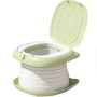 Складаний дитячий унітаз (зелений) портативний дорожній горщик до 30 кг, компактний туалет для подорожей, авто, прогулянок і дому