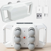 Вібромасажер для тіла перкусійний 6 роликів, білий, USB, масажер для спини та тіла, портативний електричний масажер для зняття напруги та втоми