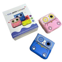 Фотокамера моментального друку для дітей «Котик» з термопапером, дитячий фотоапарат з миттєвим друком, креативна іграшка, (рожевий, синій)