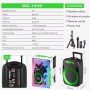 Bluetooth колонка GEDI-G GD-1219 з мікрофоном, 60Вт, 12" динамік, акумуляторна, портативна з ручкою для легкого перенесення, потужний стереозвук