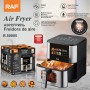 Аерофритюрниця RAF-50005 8 л, 1800 Вт – сенсорна мультипіч без олії для дому, аерогриль та фритюрниця 3 в 1, швидке та здорове приготування
