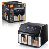 Подвійна сенсорна аерофрітюрниця RAF-5382 4,5+4,5 л 2000 Вт – суперфритюрниця 3-в-1 для дому: аерогриль, мультипіч та фритюрниця без олії