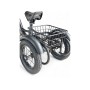 Дитячий триколісний велосипед MR SS01-12, трицикл прогулянковий, 2 роки, сталева рама, надувні колеса, ручне гальмо, кошик, чорний
