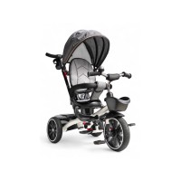 Дитячий триколісний велосипед-коляска 2 в 1 YLT 6199 з батьківською ручкою, капюшоном і поворотним сидінням 360°, від 1 року, сталева рама, гумові колеса, кошик, білий