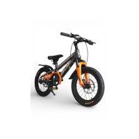 Дитячий гірський велосипед 16 BDF Y1249, велосипед дитячий з музикою, Bluetooth, USB, TPC зарядка, алюмінієва рама, амортизатор передній, підніжка, від 4 років, помаранчевий