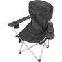 Camp&GO Heated Deluxe Quad складний туристичний стілець з підігрівом, кемпінгове крісло сталь поліестер 110 кг, стілець для риболовлі пікніка відпочинку з підлокітниками тримачем для чашки кишенями, складаний портативний чорний