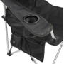 Camp&GO Heated Deluxe Quad складний туристичний стілець з підігрівом, кемпінгове крісло сталь поліестер 110 кг, стілець для риболовлі пікніка відпочинку з підлокітниками тримачем для чашки кишенями, складаний портативний чорний