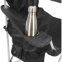 Camp&GO Heated Deluxe Quad складний туристичний стілець з підігрівом, кемпінгове крісло сталь поліестер 110 кг, стілець для риболовлі пікніка відпочинку з підлокітниками тримачем для чашки кишенями, складаний портативний чорний