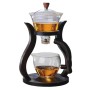 Чайник для заварювання H1208 з магнітним дозатором 300 мл темно-коричневий скляний заварник для чаю китайська традиція термостійке скло компактний чайний аксесуар для дому та офісу