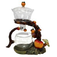 Чайник-заварник H1214 300 мл скляний магнітний дозатор автоматичний злив термостійке скло фільтр для чаю компактний заварник для дому офісу