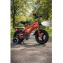 Дитячий велосипед AMIDA FD-116-14 14" двоколісний з додатковими колесами, міцна сталева рама до 60 кг, велосипед для дітей від 3 років (червоний, рожевий, сірий)