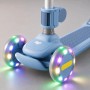 Дитячий самокат 2в1 KYS-2024 складний з сидінням, LED музика, Bluetooth, триколісний самокат дитячий з підсвіткою коліс, ABEC-7 для дітей від 1.5 року, до 60 кг (блакитний, рожевий, білий)