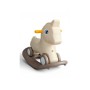 Каталка-качалка детская Happy Pony MN616 2в1, игрушка лошадь от 1 года, до 20 кг, крепкий пластик, безопасная, стойкая, (розовый, белый, мятный, бежевый)