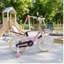 Велосипед детский GZ-886-18 18 дюймов 5+ лет, стальная рама, ручной тормоз, боковые колеса, корзина, до 80 кг (розовый, синий, фиолетовый)
