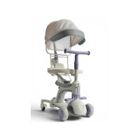 Xetong Wide 778 - детский самокат 4в1 с сиденьем, родительской ручкой и козырьком, безопасный трансформер для малышей (зеленый, коричневый, фиолетовый)