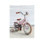 Детский велосипед Hello Baby NN515-14 14 дюймов, двухколесный, 3+ года до 60 кг, литая рама, надувные колеса, передний задний тормоз, корзина колокольчик (розовый, серый)