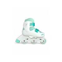 Детские ролики раздвижные Candy V-Run BW251D ABEC-7 регулируемые роликовые коньки для детей с фиксацией липучка + пяточная застежка, тормоз на обеих ногах, крепкая рама (бежевый, лиловый, мятный)