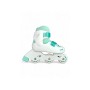 Детские ролики раздвижные Candy V-Run BW251D ABEC-7 регулируемые роликовые коньки для детей с фиксацией липучка + пяточная застежка, тормоз на обеих ногах, крепкая рама (бежевый, лиловый, мятный)