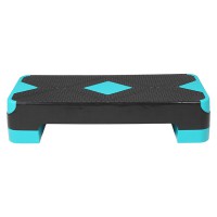 Степплатформа для фітнесу та аеробіки 68x28x10/16 см, бірюзова регульована висота, нековзка поверхня, домашній тренажер для кардіо