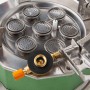 Газовая горелка туристическая на 7 конфорок 18000W, алюминиевая, с коннектором и чехлом — мощная портативная горелка для дачи, кемпинга и пикника