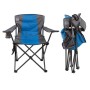 Туристичний стілець-парасолька CampMaster Classic 300 синій, складаний, 2 підлокітники, підсклянники, кишені для телефону та речей, міцний, кемпінговий для риболовлі, пікніка, дачі та подорожей, до 150 кг