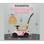 Дитяча машинка-каталка-толокар Lamborghini 3в1 з батьківською ручкою, музикою, підсвічуванням, захисним бортиком та підніжками, машинка для прогулянок, від 1 року (рожевий, зелений, білий, синій)