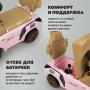 Дитяча машинка-каталка-толокар Lamborghini 3в1 з батьківською ручкою, музикою, підсвічуванням, захисним бортиком та підніжками, машинка для прогулянок, від 1 року (рожевий, зелений, білий, синій)
