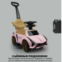 Дитяча машинка-каталка-толокар Lamborghini 3в1 з батьківською ручкою, музикою, підсвічуванням, захисним бортиком та підніжками, машинка для прогулянок, від 1 року (рожевий, зелений, білий, синій)