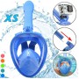 Маска для плавання дитяча Pool KAR106 XS панорамна, синя, силіконова, для басейну, моря, снорклінгу, з регульованим ремінцем
