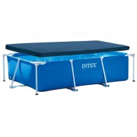 Каркасний басейн Intex 28272 300×200×75 см, прямокутний з металевим каркасом, фільтр-насосом 2006 л/год та захисним тентом, сімейний садовий басейн для дачі