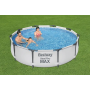 Каркасний басейн Bestway 56408 305×76 см, сірий, круглий з фільтр-насосом 1249 л/год, збірний басейн для саду, дачі та приватного будинку