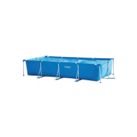 Каркасний басейн Intex 28273 450×220×84 см, прямокутний, синій 7127 л, збірний сімейний басейн із посиленим сталевим каркасом,  для дачі, двору, саду, приватного будинку та літнього відпочинку