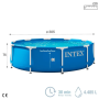 Каркасний басейн Intex 28200 305×76 см круглий, синій, збірний сімейний басейн із металевим каркасом та тришаровою чашею, для приватного будинку, двору, саду, дачі, літнього відпочинку дітей і дорослих