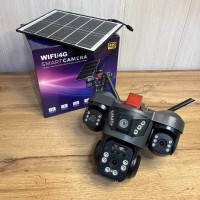 Уличная Wi-Fi IP камера видеонаблюдения 6K с тремя объективами 4G и поддержкой V380